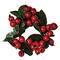 1.25" Christmas Berry Candle Rings with Leaves, 2ct.